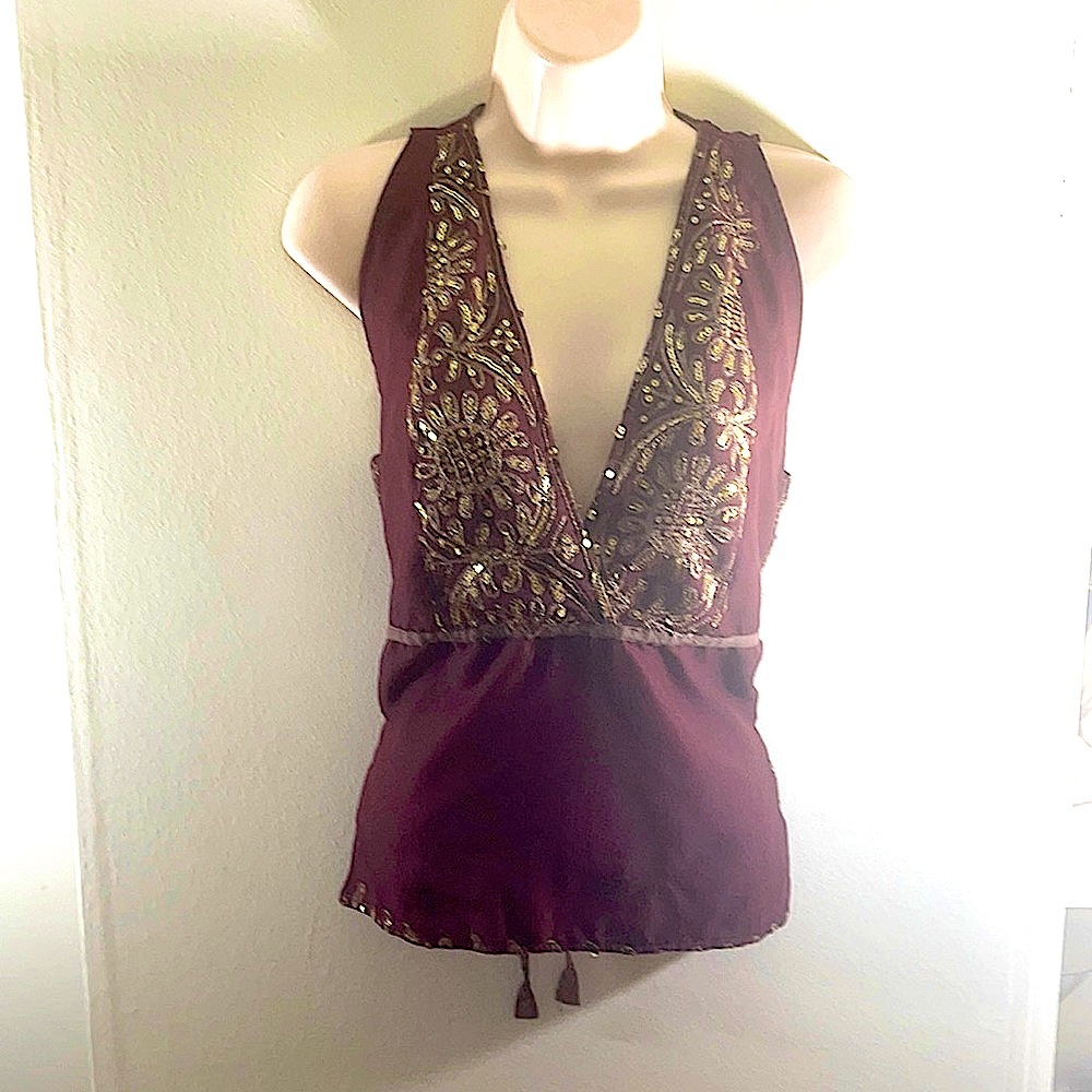 BoHo chic back/deep V top